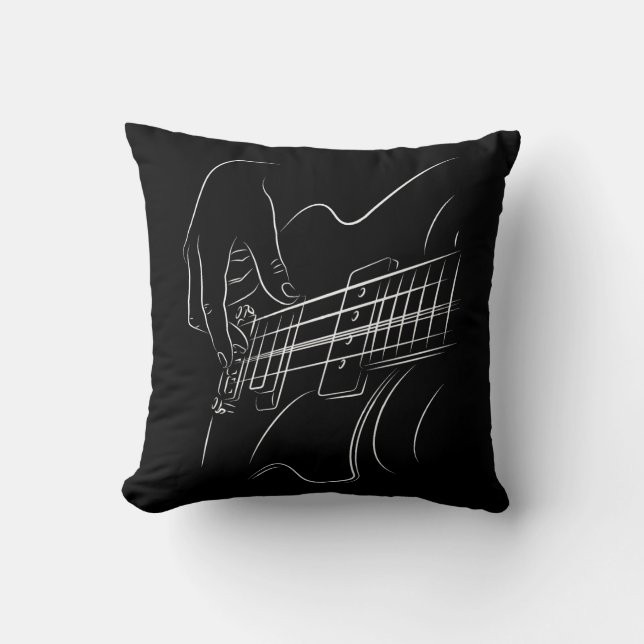 Coussin Lecteur de guitare électrique Musicien de jazz (Recto)