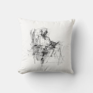 Coussin Lecteur de livre abstrait