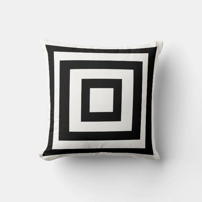 Coussin Lecteur géométrique moderne noir et blanc (Recto)