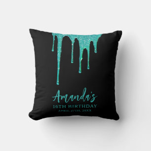 Coussin Lecteurs de Parties scintillant Turquoise moderne