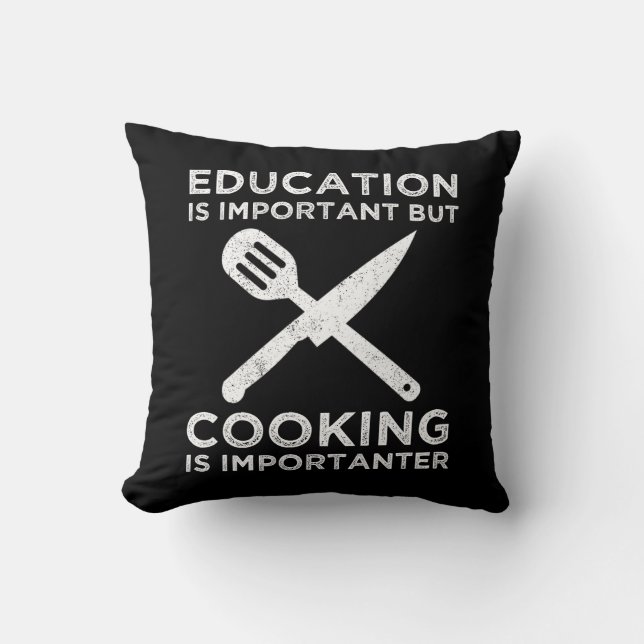 Coussin L'Éducation Est Importante, Mais La Cuisine Est Im (Recto)