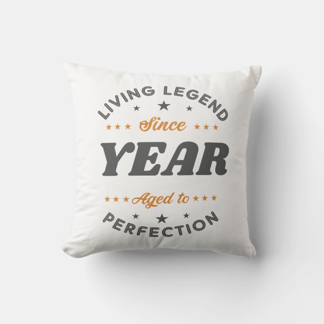 Coussin Légende vivante Cadeau d'anniversaire | Personnali (Recto)