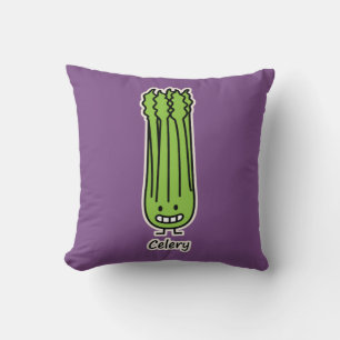 Coussin Légume heureux de fibre de vert de groupe de tige