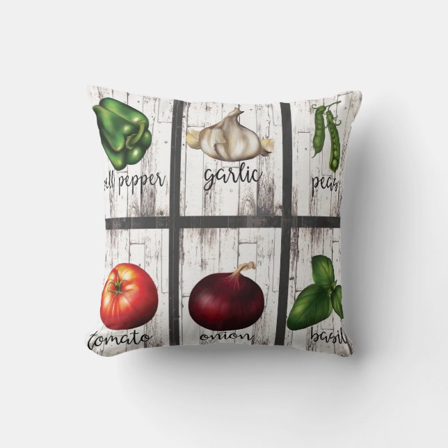 Coussin Légumes et herbes Rustique Moderne Cuisine Art ali (Recto)