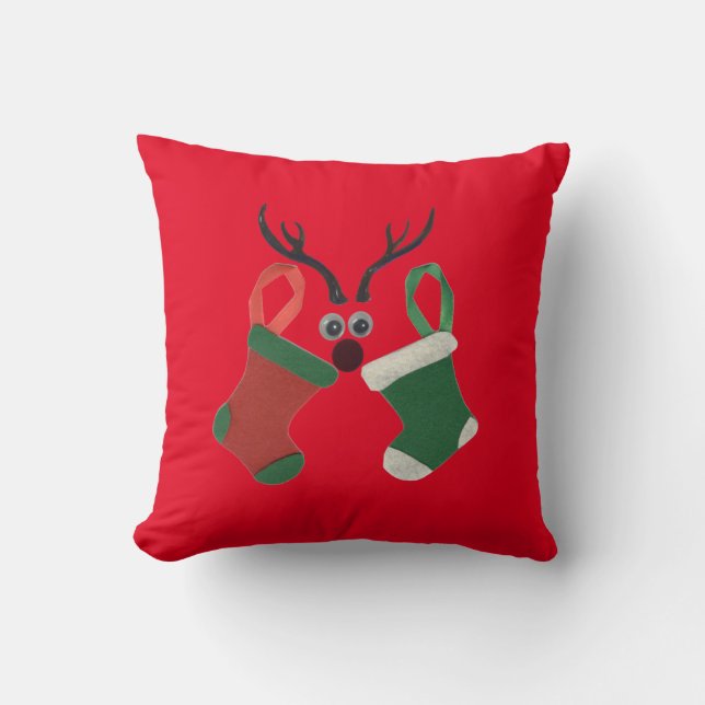 Coussin L'élégance du renne festif : un art symphonique de (Recto)