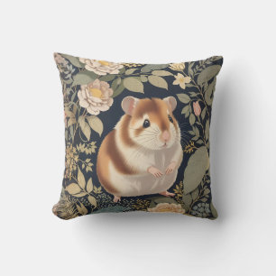 Coussin L'élégant Hamster William Morris Inspiré Floral