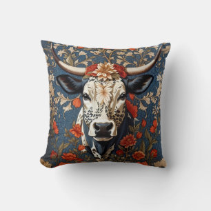 Coussin L'Élégante Vache Nguni William Morris Inspiré