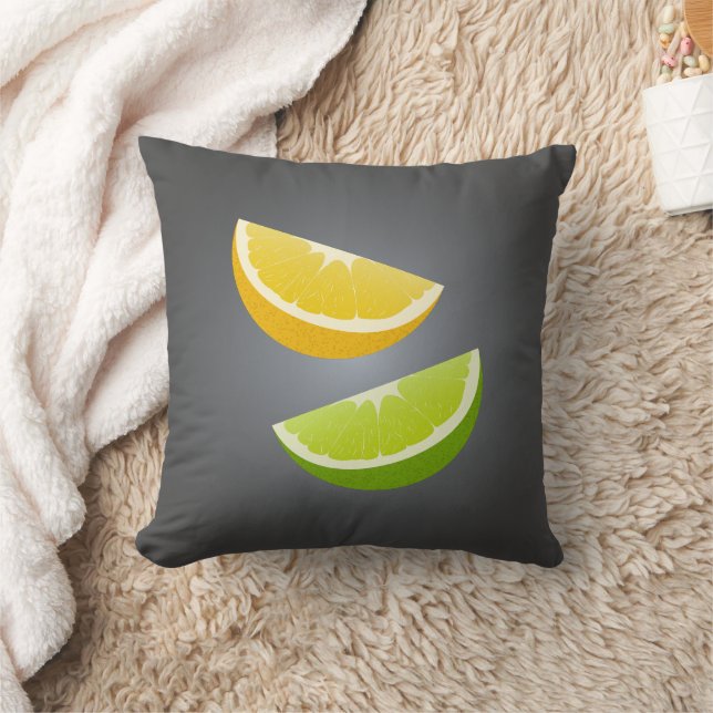 Coussin Lemon & Lime Throw Pillow – Modern Citrus Accent (Couverture)