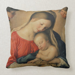 Coussin L'enfant de sommeil du Christ (huile sur la toile)