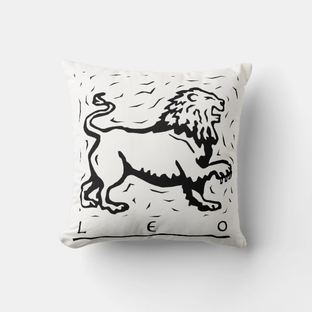 Coussin Leo Anniversaire Année Astrologique Zodiac Signal  (Recto)