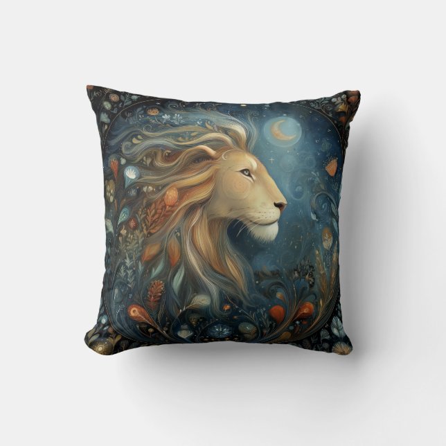 Coussin Leo Lion Zodiac Astrology Celestial Birthday (Recto)