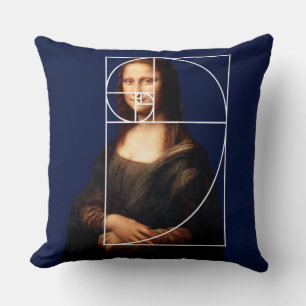 Coussin Leonardo da Vinci Mona Lisa Suite de Fibonacci