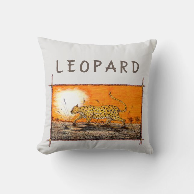 Coussin Leopard africain (Recto)