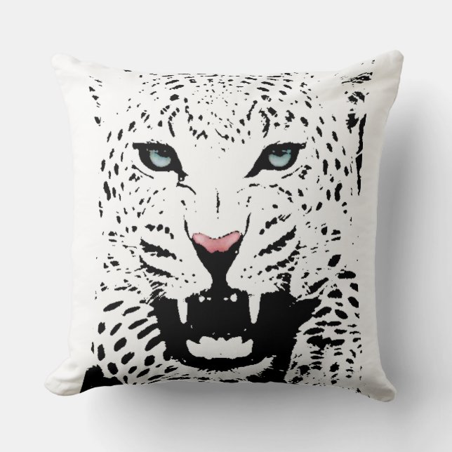 Coussin léopard blanc (Recto)