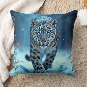 Coussin Léopard des neiges sauvages gelée de marche forêt