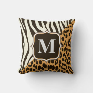 Coussin Leopard et Zebra