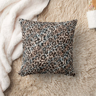 Coussin leopard, fashionable, spotted, brown, beige, skin