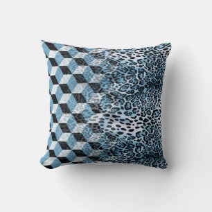 Coussin Léopard Géométrique, Design de peau animale.