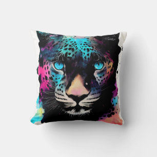 Coussin Leopard Nature sauvage Animal Couleur Art Peinture