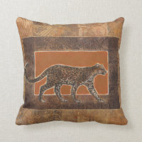 Leopard sur Orange et Arrière - plan Brown