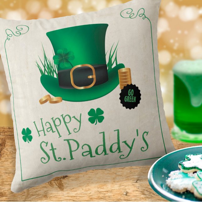 Coussin Leprechaun Casquette Happy St. Paddy's ID636 (Créateur téléchargé)