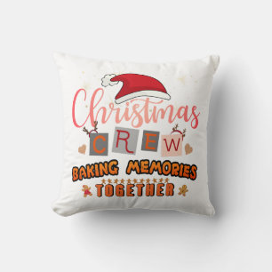 Coussin L'équipage de Noël cuire des souvenirs ensemble