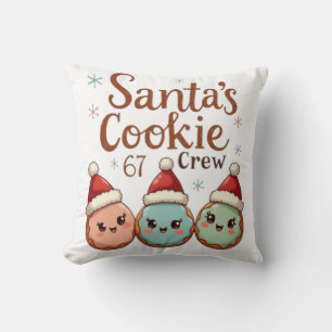 Coussin L'équipe de biscuits de Noël 67 du Père Noël
