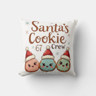 Coussin L'équipe de biscuits de Noël 67 du Père Noël