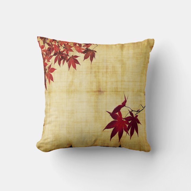 Coussin L'érable japonais cramoisi laisse des branches sur (Recto)