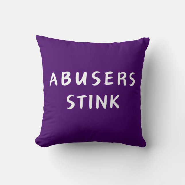 Coussin Les abuseurs puent (Recto)