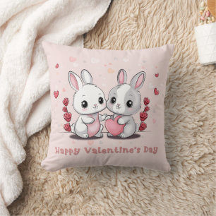 Coussin Les amateurs de lapin en caricature adorent les co