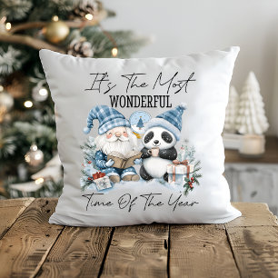 Coussin "Les amis cosy de Noël de Père Noël & Panda