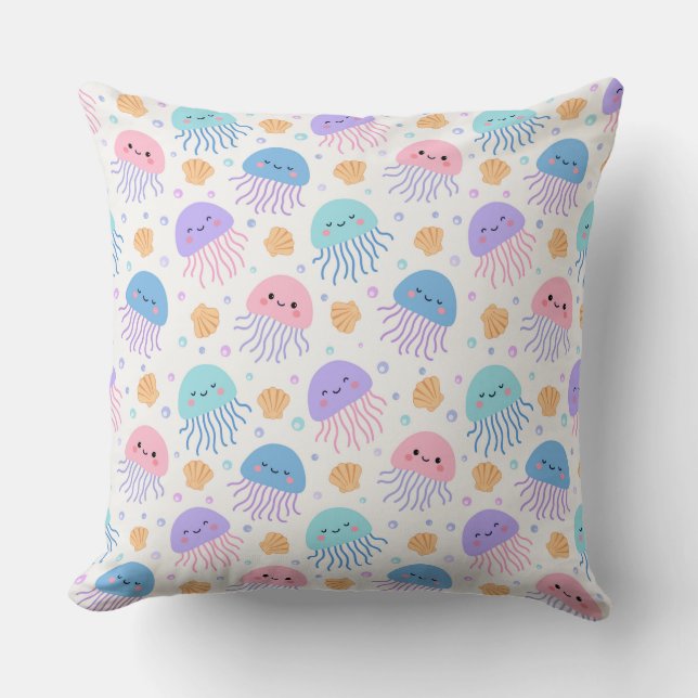 Coussin Les amis des méduses flottantes (Recto)