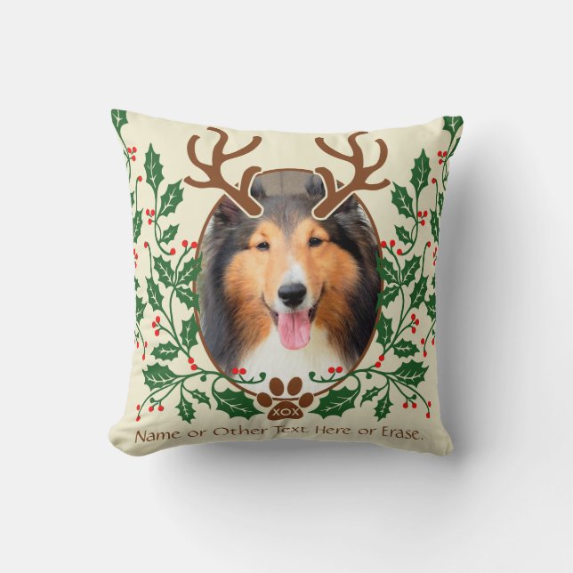 Coussin Les andouillers de Noël pour le chien/chat (Recto)