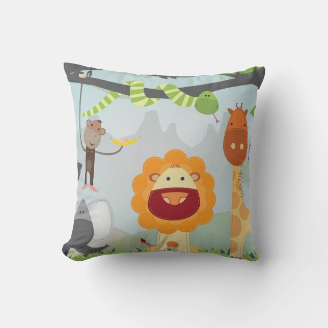 Coussin Les animaux de la jungle (Recto)
