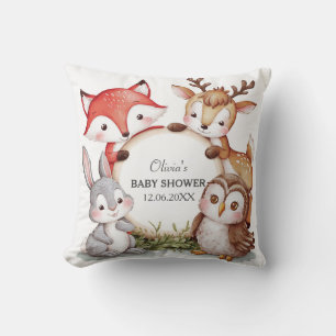 Coussin Les animaux des bois Baby shower mignon