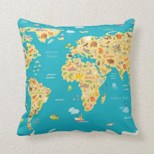 Coussin Les animaux du monde