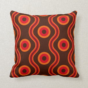 Coussin les années 70 motif de vague d'anneau de style