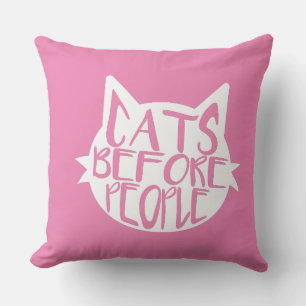 Coussin Les chats avant les gens