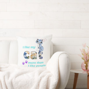 Coussin "Les chats, meilleure compagnie que les hommes" Il