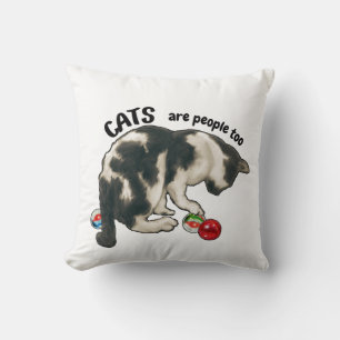 Coussin LES CHATS sont des gens aussi, Chat et BILLES