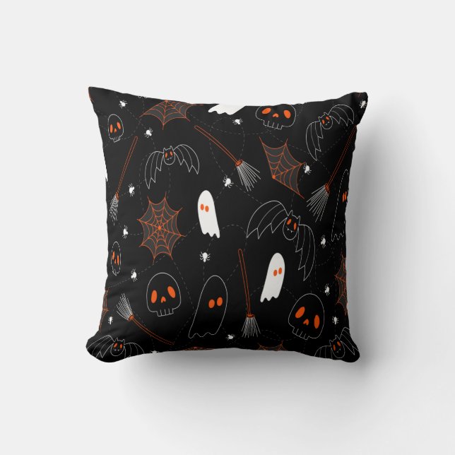Coussin Les chauves-souris d'Halloween et les fantômes (Recto)