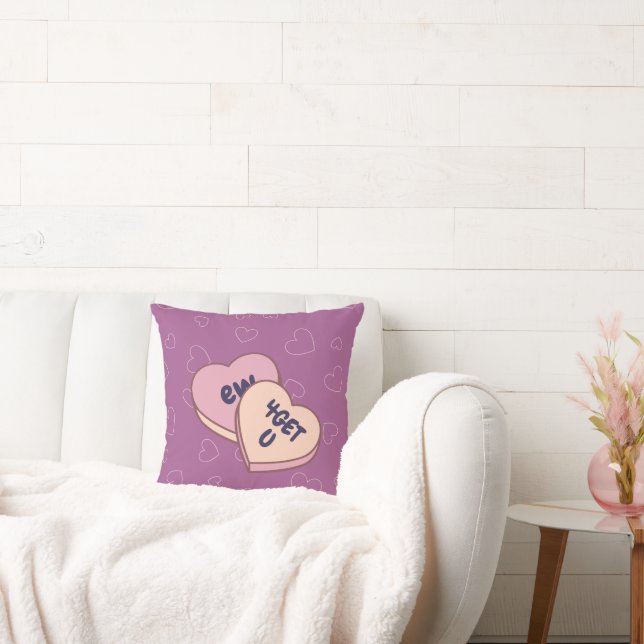 Coussin Les coeurs de bonbons brisent la Saint-Valentin (Canapé)
