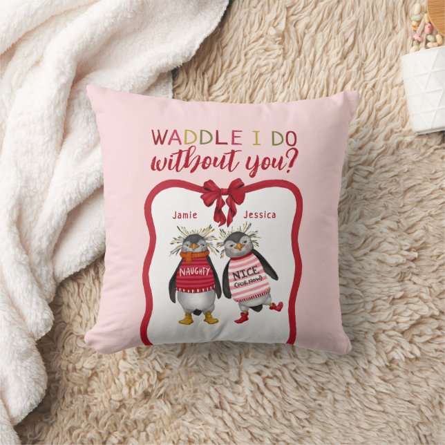 Coussin Les Couples Mignonnes S'Embrassent Sans Toi ? Noël (Couverture)