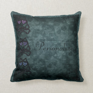 Coussin Les crânes gothiques scintillants ont personnalis
