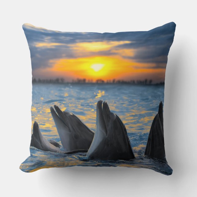 Coussin Les dauphins bouteille-flairés dans la lumière de (Recto)