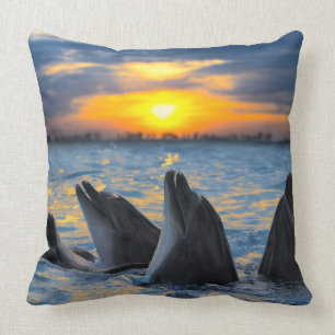 Coussin Les dauphins bouteille-flairés dans la lumière de