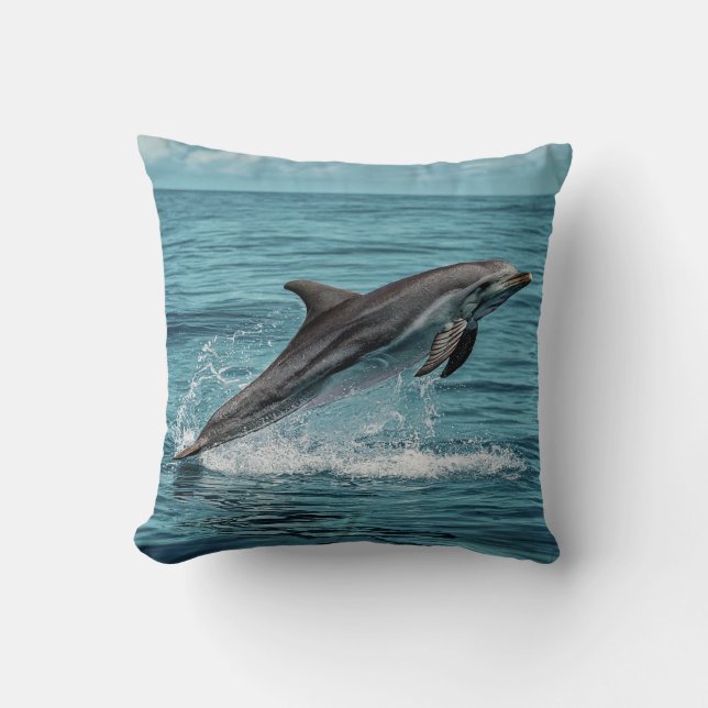 Coussin Les dauphins : un symbole de liberté et de bonheur (Recto)