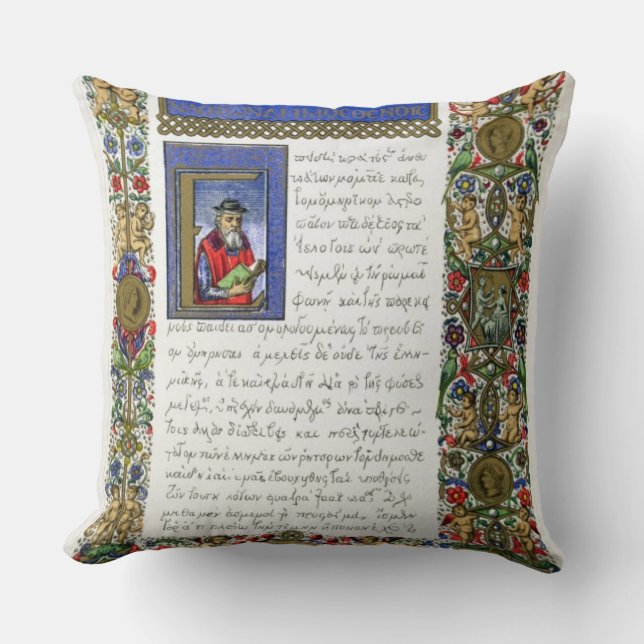 Coussin Les discours solennels de Démosthène (c.384-322 (Recto)