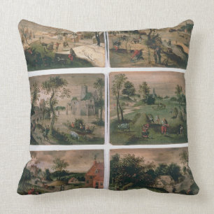 Coussin Les douze mois de l'année : Janvier, février,